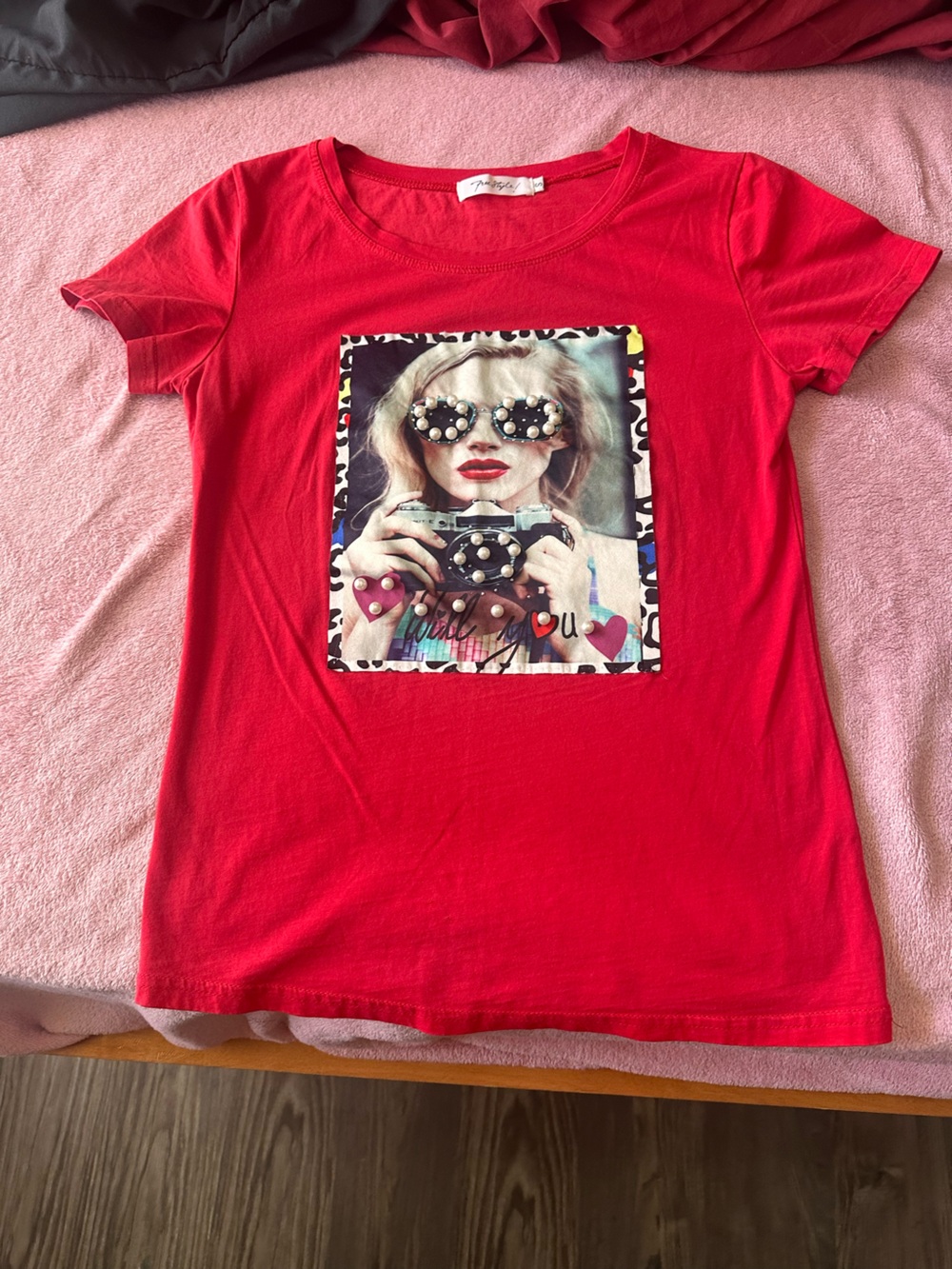 Freestyle Red Crewneck Graphic Tee